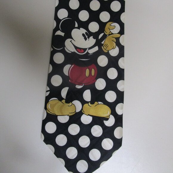 Mickey & Co Disney Gothenberg Sweden Atlas Design Mens Silk Tie Italy Polka Dot - Picture 1 of 10